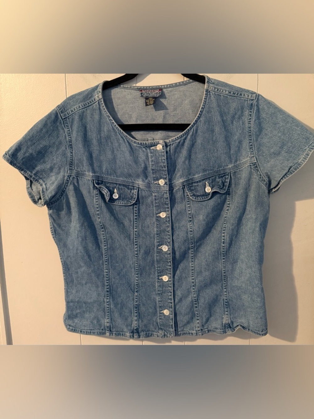 Vintage Denim Old School Brand Button Up Shirt, Size 14